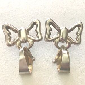 Amazing Vintage Sterling Silver Bow Earrings